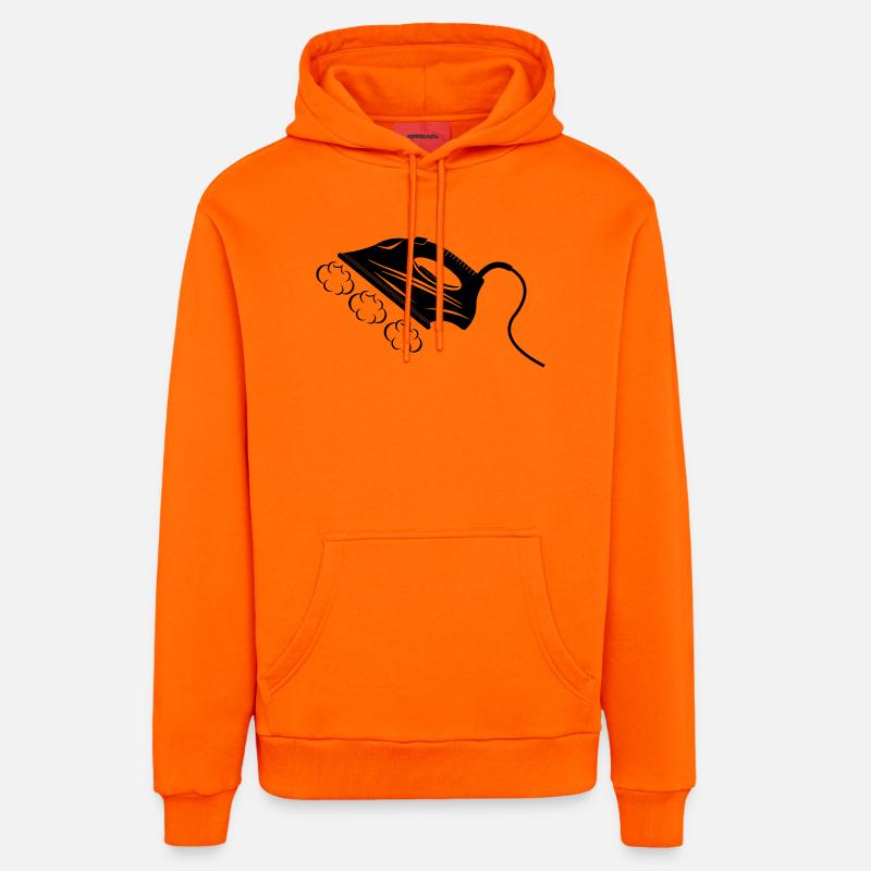 Dampfbügeleisen oder Bügeleisen - Organic Relaxed Hoodie Made in EU - SUNSET ORANGE