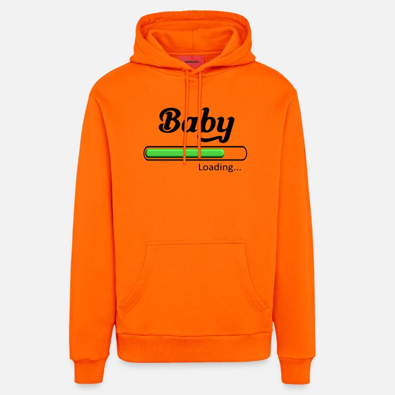 Baby loading. - Sweat à capuche bio décontracté fabriqué en UE - SUNSET ORANGE