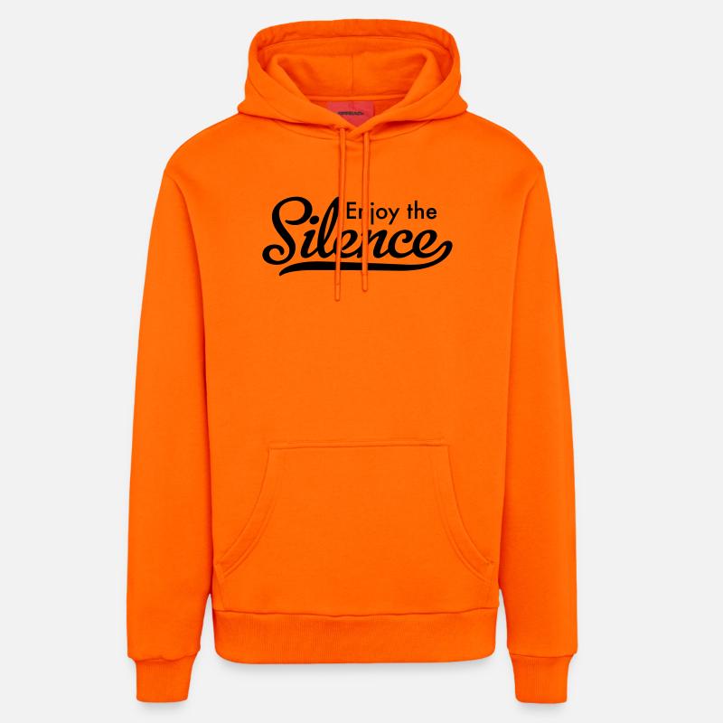 Écoute le silence - Sweat à capuche bio décontracté fabriqué en UE - SUNSET ORANGE