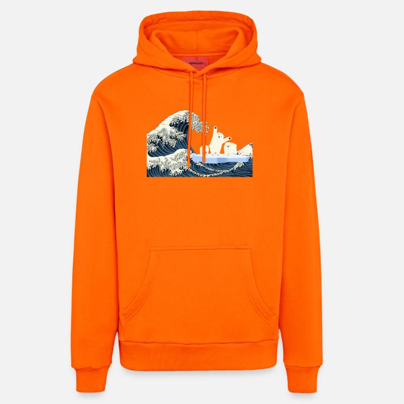 Help Eisbären T-Shirt - Organic Relaxed Hoodie Made in EU - SUNSET ORANGE