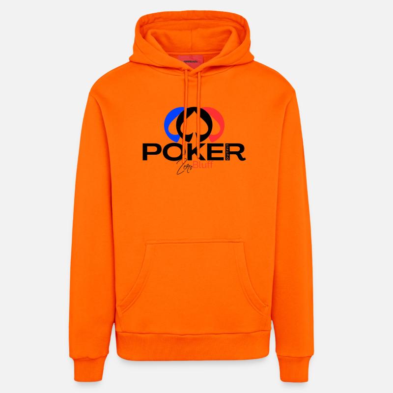 POKER Elegance "Zero bluff Poker outfit"  - Sweat à capuche bio décontracté fabriqué en UE - SUNSET ORANGE