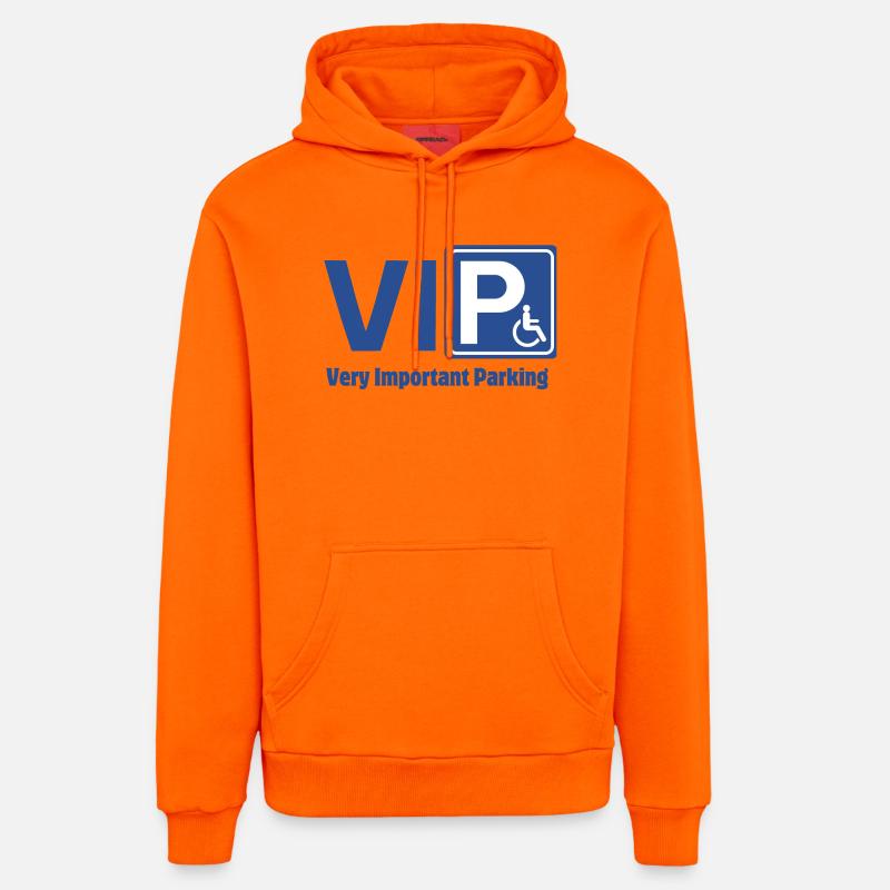 handicap, personne à mobilité réduite - Sweat à capuche bio décontracté fabriqué en UE - SUNSET ORANGE