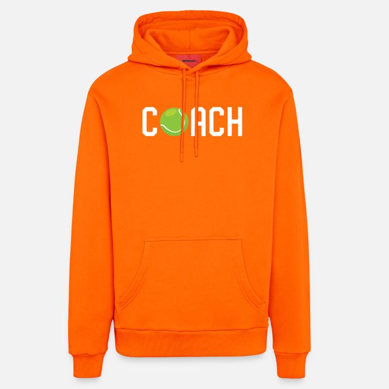 Entraîneur de tennis - Sweat à capuche bio décontracté fabriqué en UE - SUNSET ORANGE