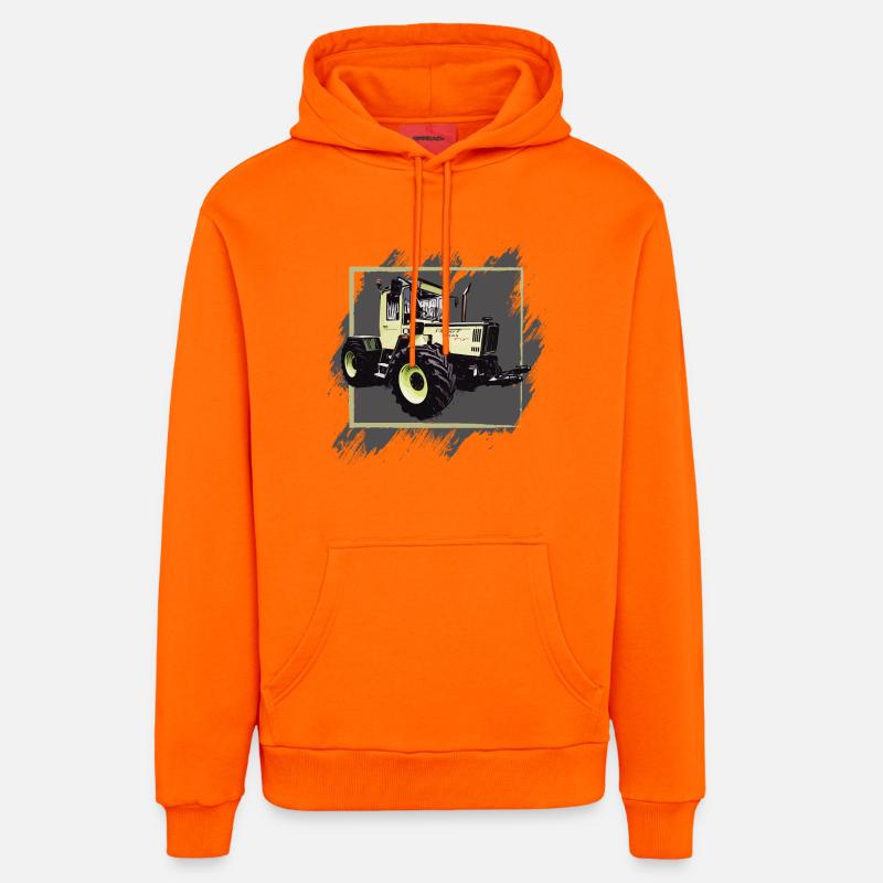 Ancien tracteur MB 1000 - Sweat à capuche bio décontracté fabriqué en UE - SUNSET ORANGE