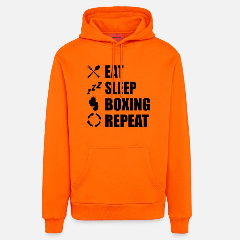 Routine de boxe - Sweat à capuche bio décontracté fabriqué en UE - SUNSET ORANGE