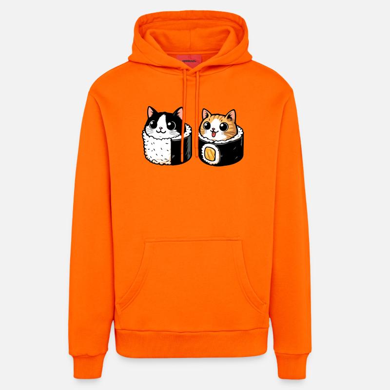 Neko Maki Mix : Le Chat Sushi - Sweat à capuche bio décontracté fabriqué en UE - SUNSET ORANGE