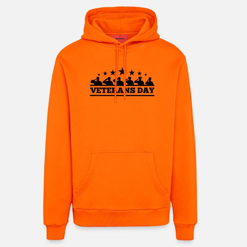 Emblème Journée des anciens combattants - Sweat à capuche bio décontracté fabriqué en UE - SUNSET ORANGE