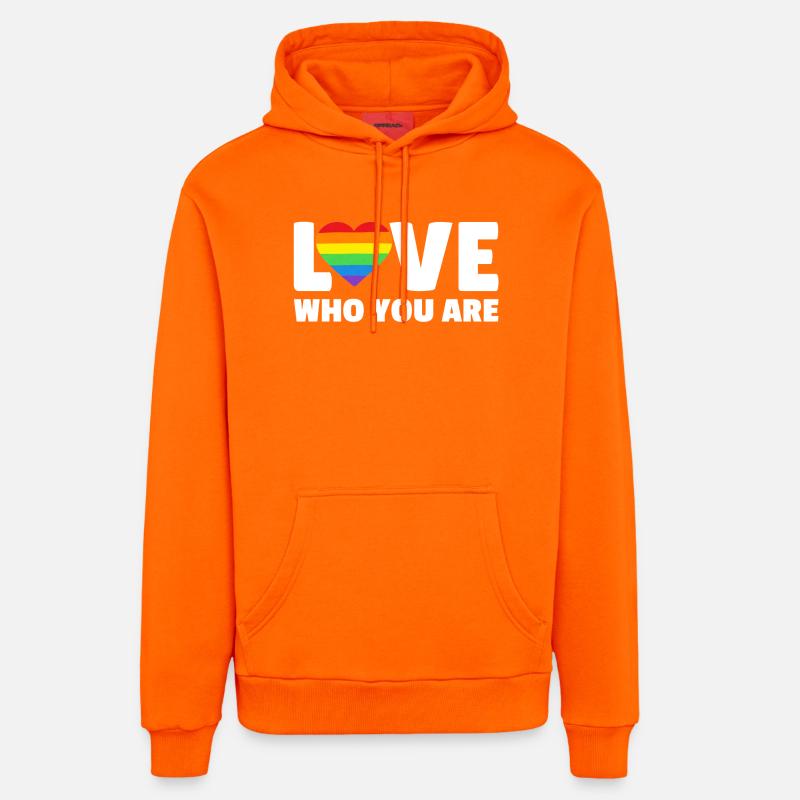 Aimez-vous qui vous êtes - Sweat à capuche bio décontracté fabriqué en UE - SUNSET ORANGE