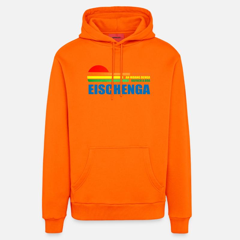 heid moi ned an moang denga oafoch a boa eischenga - Sweat à capuche bio décontracté fabriqué en UE - SUNSET ORANGE