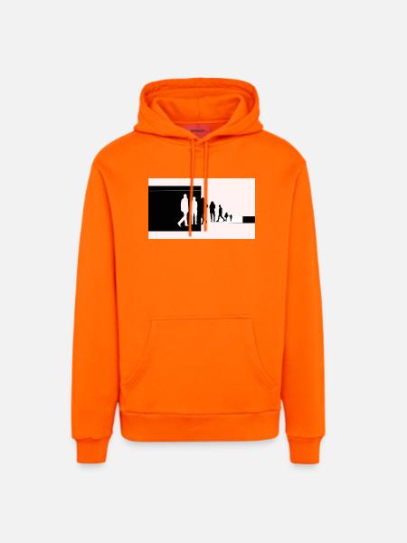 Silhouettes in transition - Organic Relaxed Hoodie Made in EU - SUNSET ORANGE
