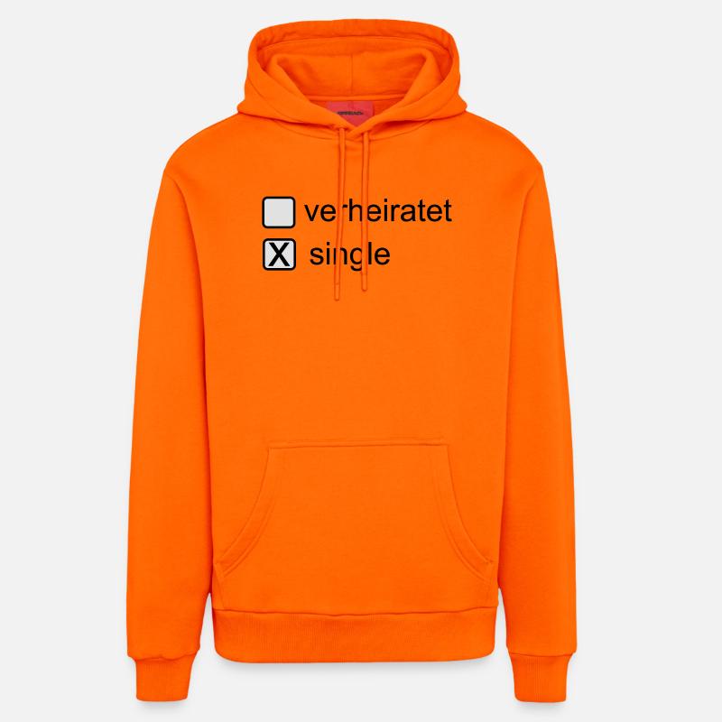 Célibataire - Sweat à capuche bio décontracté fabriqué en UE - SUNSET ORANGE