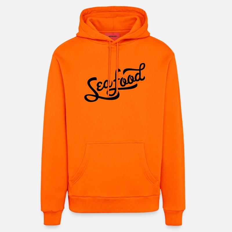 Fruits de mer - Sweat à capuche bio décontracté fabriqué en UE - SUNSET ORANGE