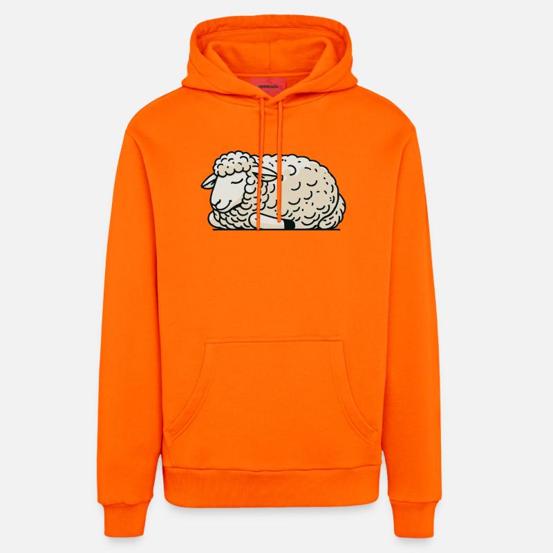 Mouton - Sweat à capuche bio décontracté fabriqué en UE - SUNSET ORANGE