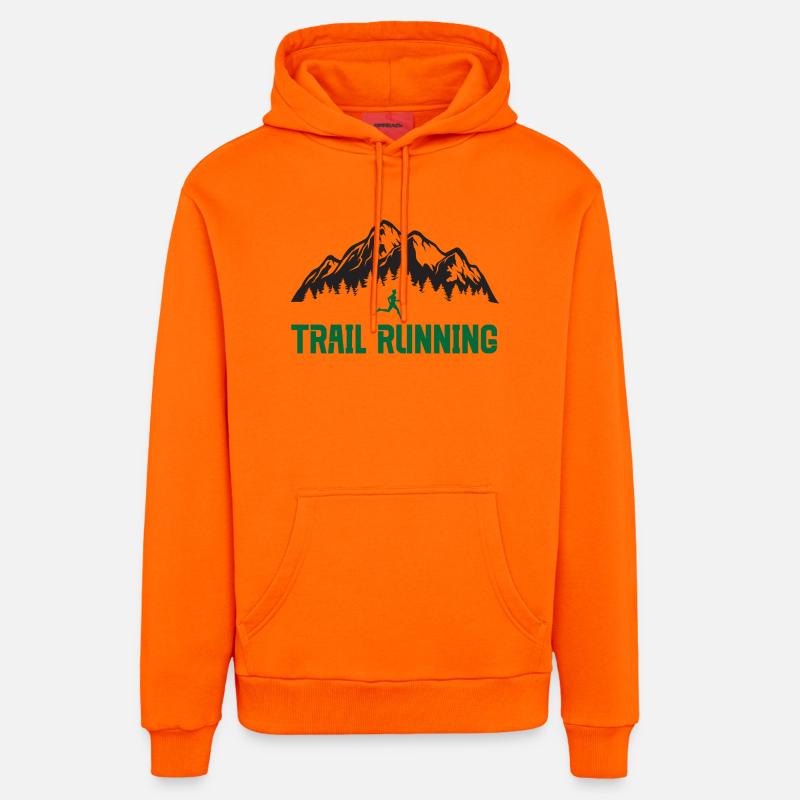 Course sur sentier - Sweat à capuche bio décontracté fabriqué en UE - SUNSET ORANGE