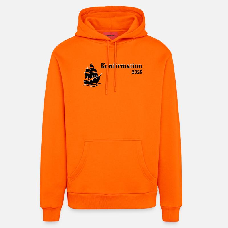 Confirmation 2025 Le navire prend la mer - Sweat à capuche bio décontracté fabriqué en UE - SUNSET ORANGE