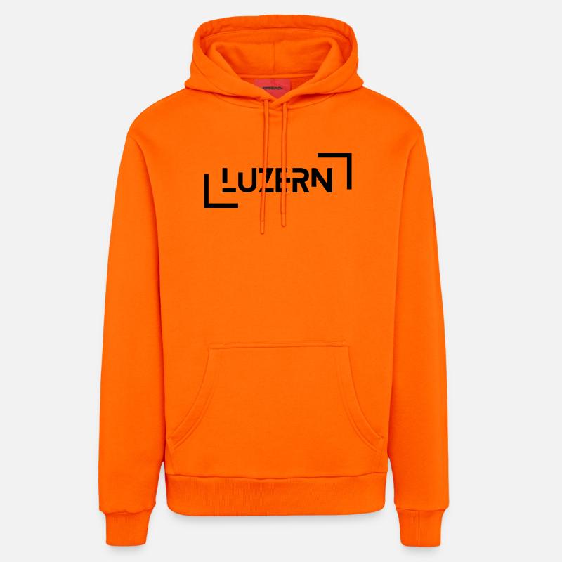 Luzerne - Sweat à capuche bio décontracté fabriqué en UE - SUNSET ORANGE
