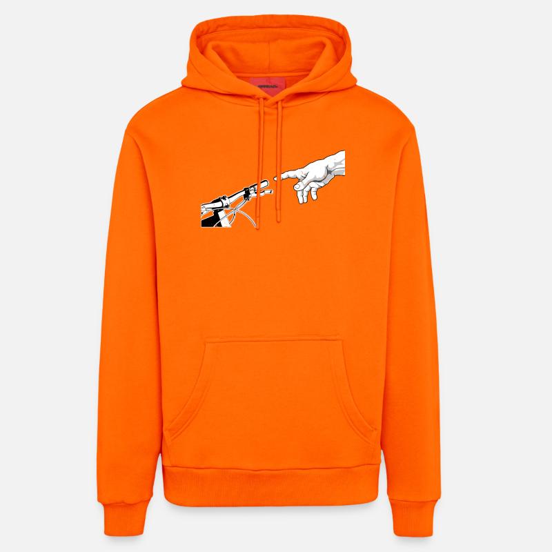 Divine Touch Bicycle Art Design - Sweat à capuche bio décontracté fabriqué en UE - SUNSET ORANGE