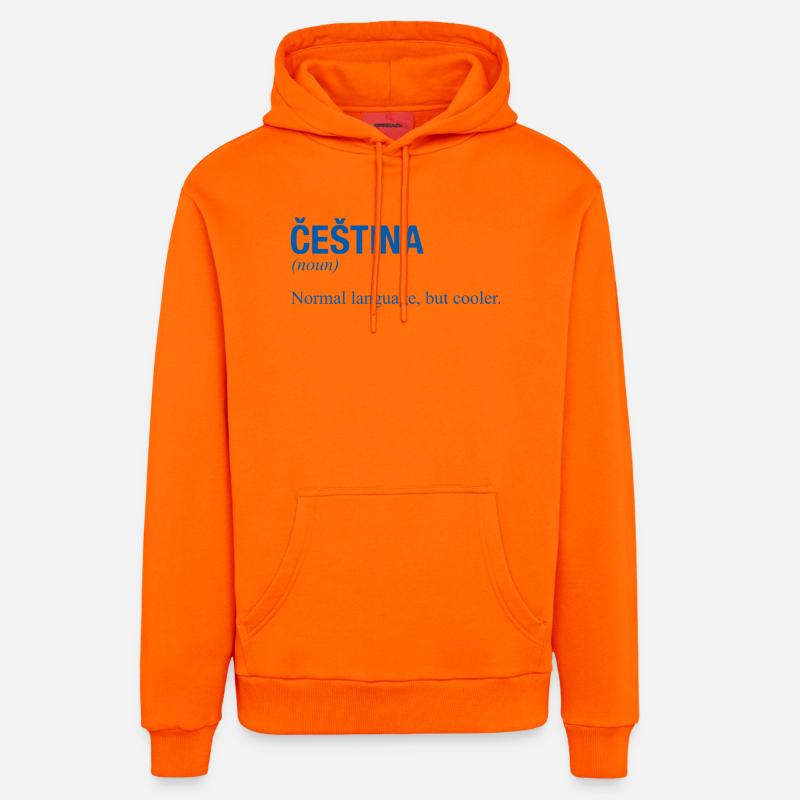 CESTINA, République tchèque - Sweat à capuche bio décontracté fabriqué en UE - SUNSET ORANGE