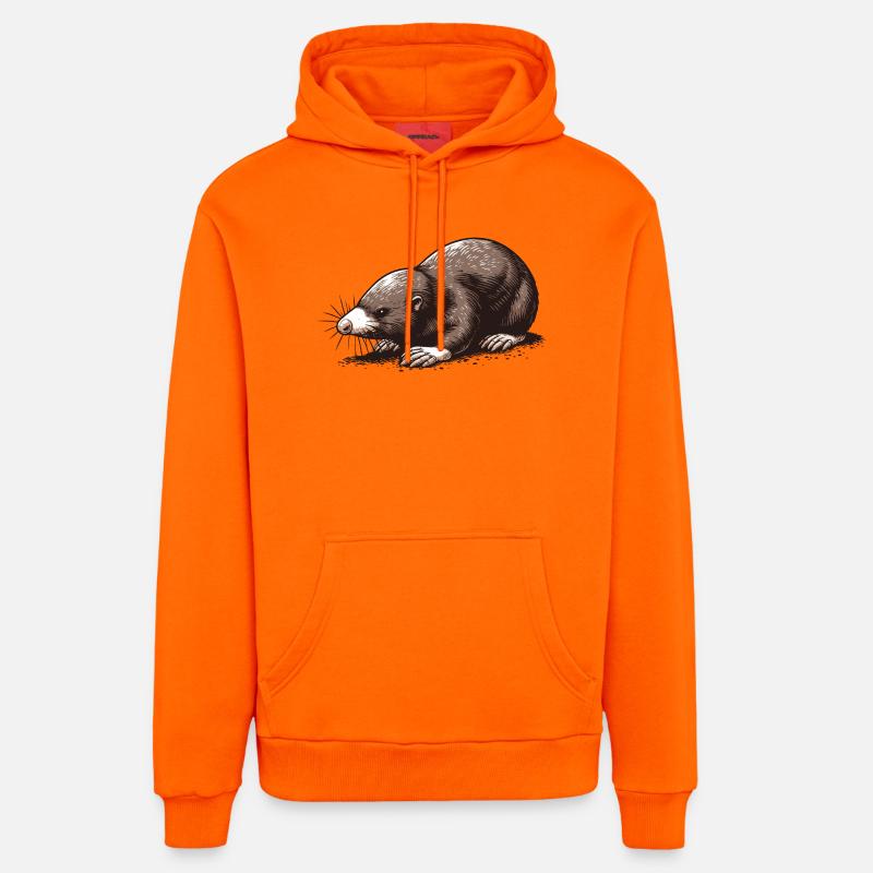 Taupe - Sweat à capuche bio décontracté fabriqué en UE - SUNSET ORANGE