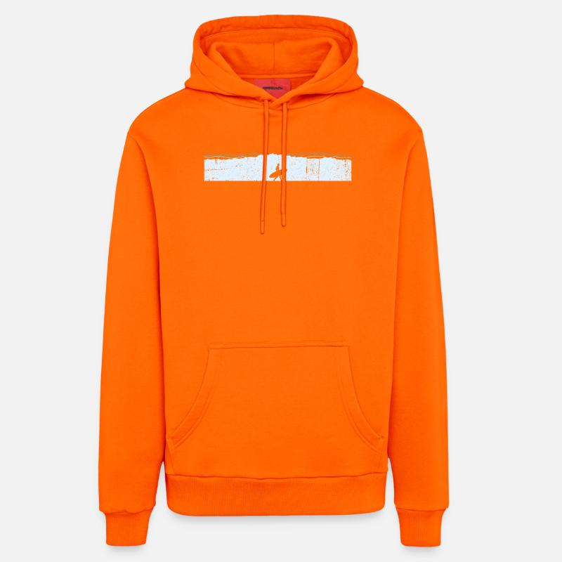 Grosse vague - Sweat à capuche bio décontracté fabriqué en UE - SUNSET ORANGE