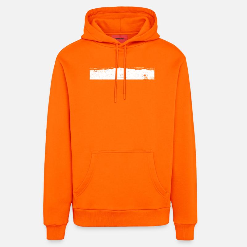 Grosse vague - Sweat à capuche bio décontracté fabriqué en UE - SUNSET ORANGE