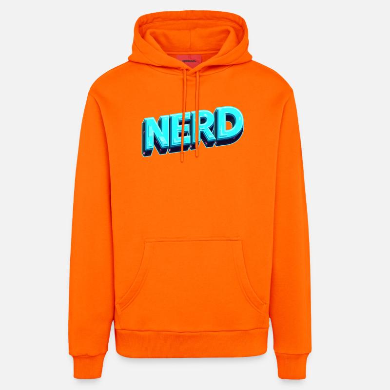 Nerd Neon 3D Retro - Sweat à capuche bio décontracté fabriqué en UE - SUNSET ORANGE