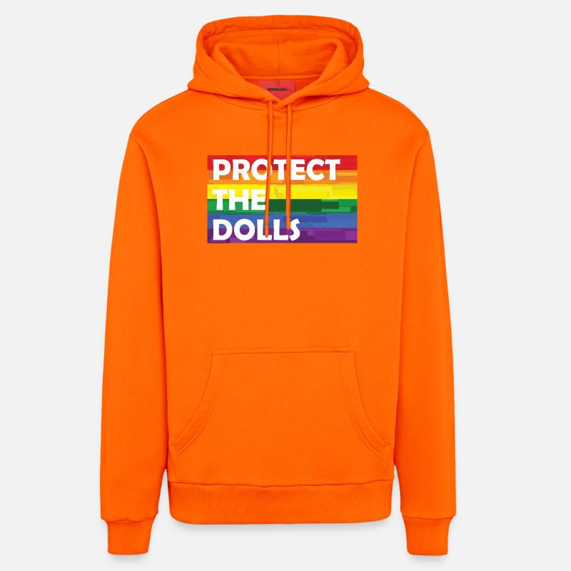 PROTÉGEZ L’ARC-EN-CIEL DES POUPÉES - Sweat à capuche bio décontracté fabriqué en UE - SUNSET ORANGE