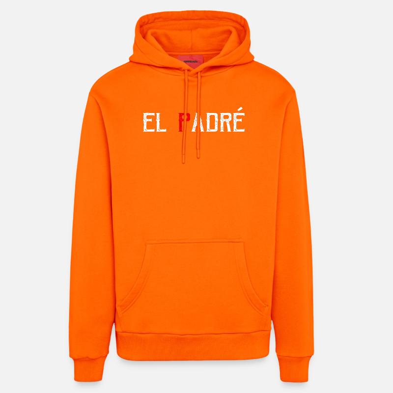 El padré - Sweat à capuche bio décontracté fabriqué en UE - SUNSET ORANGE