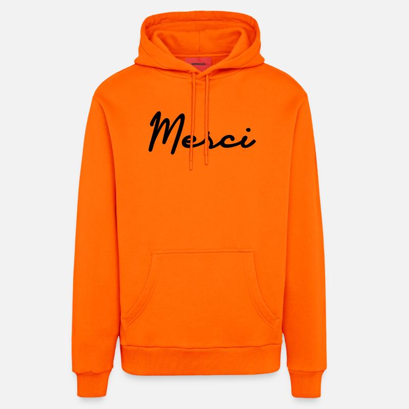 MAÎTRESSE. MAITRE. MERCI. MERCI MAÎTRESSE - Sweat à capuche bio décontracté fabriqué en UE - SUNSET ORANGE