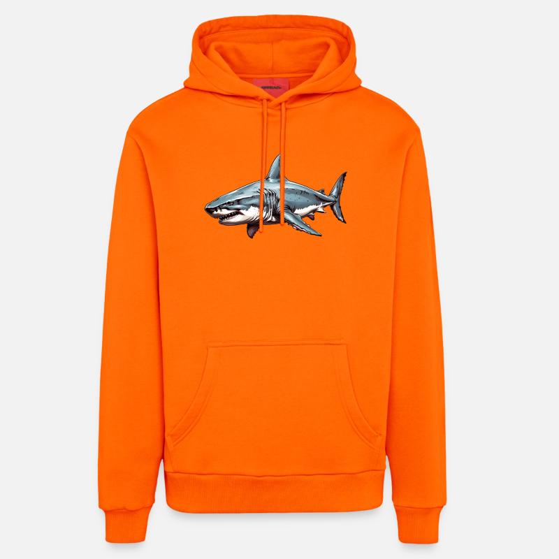 Marée de requin - Sweat à capuche bio décontracté fabriqué en UE - SUNSET ORANGE