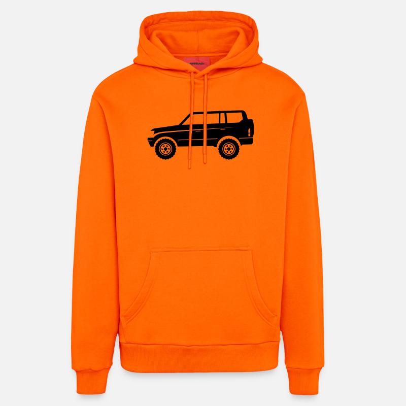 VUS d’aventure tout-terrain - Sweat à capuche bio décontracté fabriqué en UE - SUNSET ORANGE