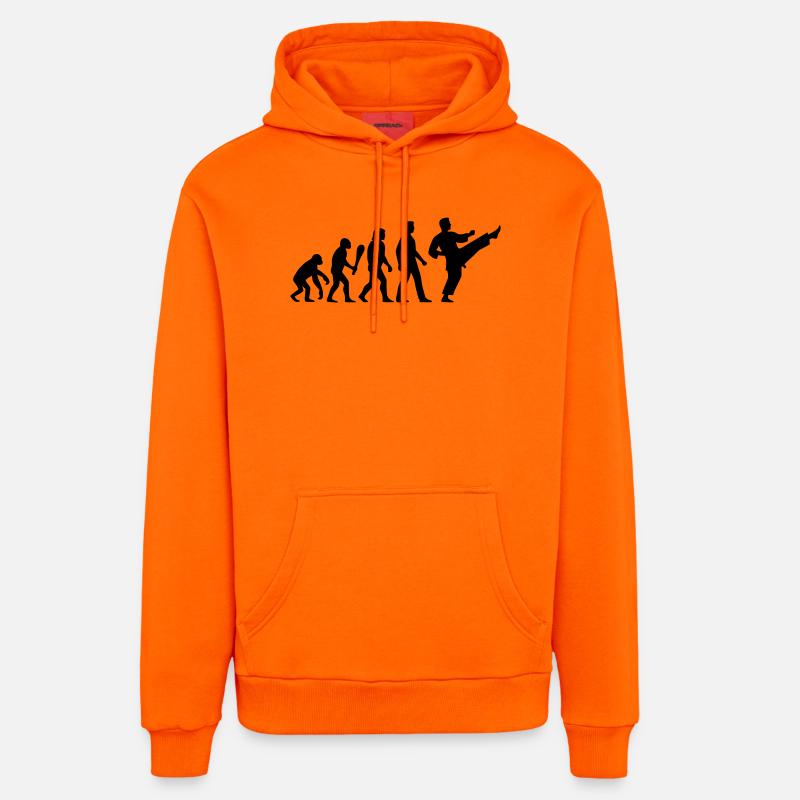 Karate Evolution - Organic Relaxed Hoodie Made in EU - SUNSET ORANGE