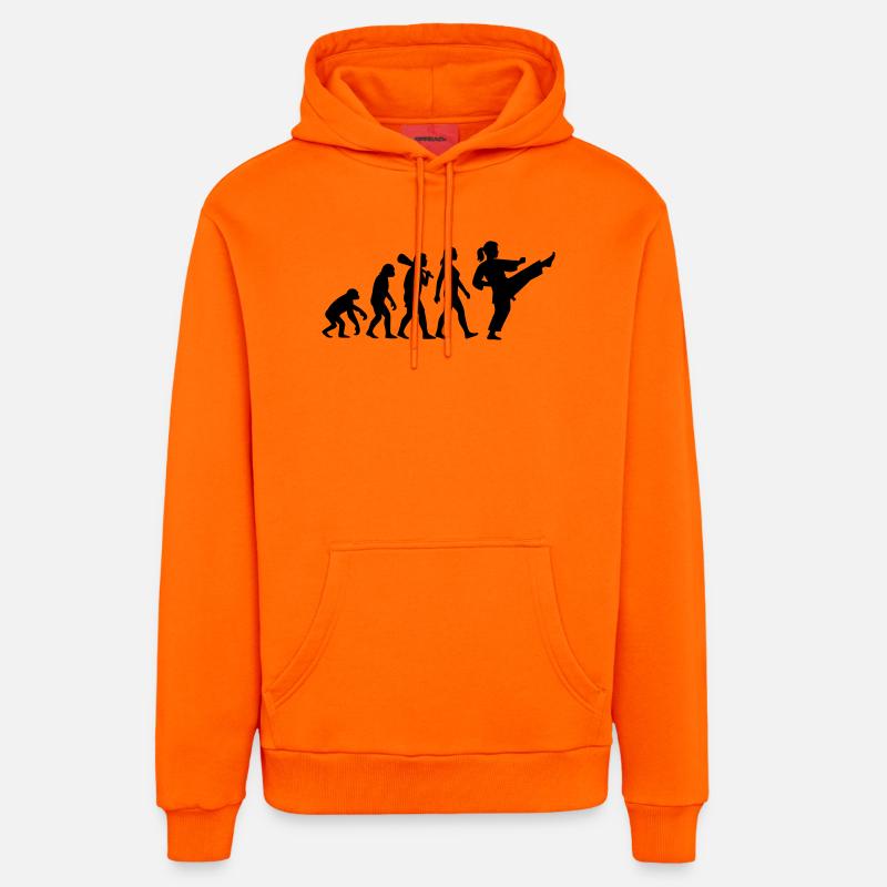 Karaté Évolution - Sweat à capuche bio décontracté fabriqué en UE - SUNSET ORANGE