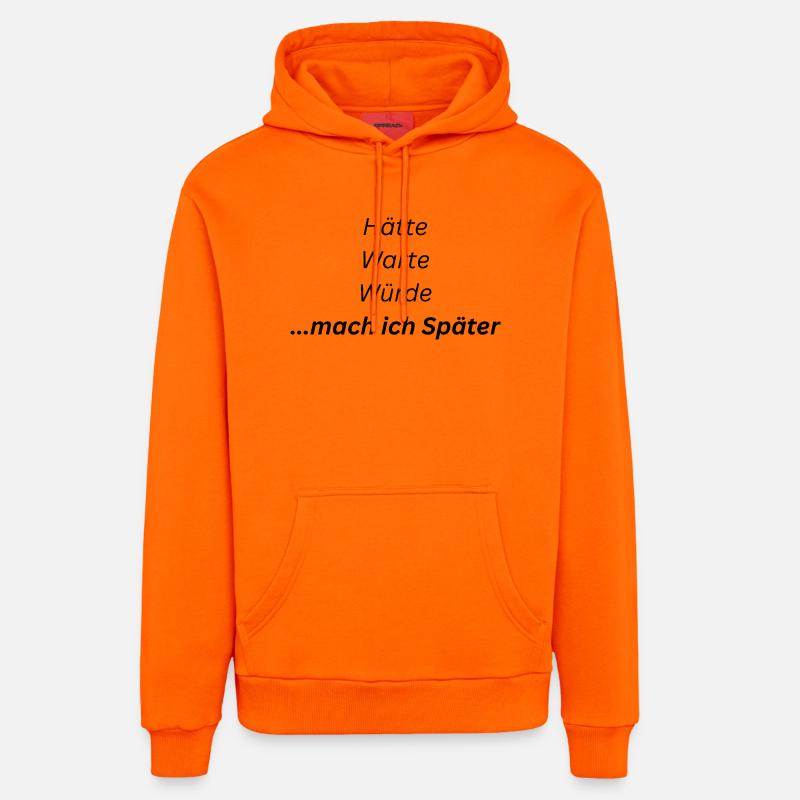 Mach_ich_spaeter - Sweat à capuche bio décontracté fabriqué en UE - SUNSET ORANGE