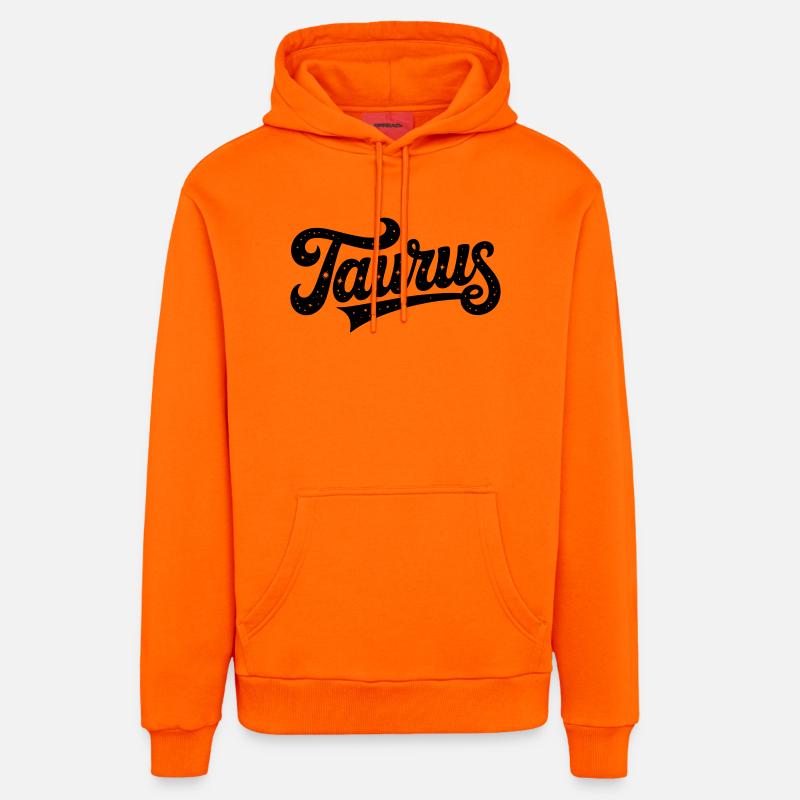 Bélier - Conception du signe du zodiaque - Sweat à capuche bio décontracté fabriqué en UE - SUNSET ORANGE