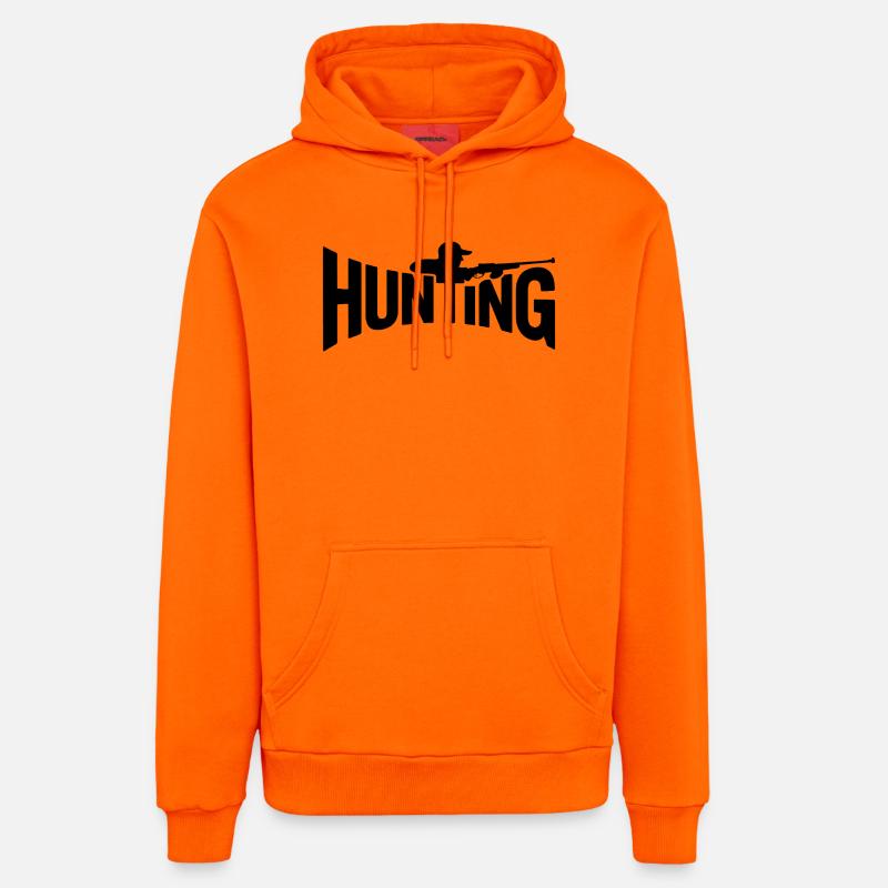 Chasse - Logo Cool Hunter - Sweat à capuche bio décontracté fabriqué en UE - SUNSET ORANGE
