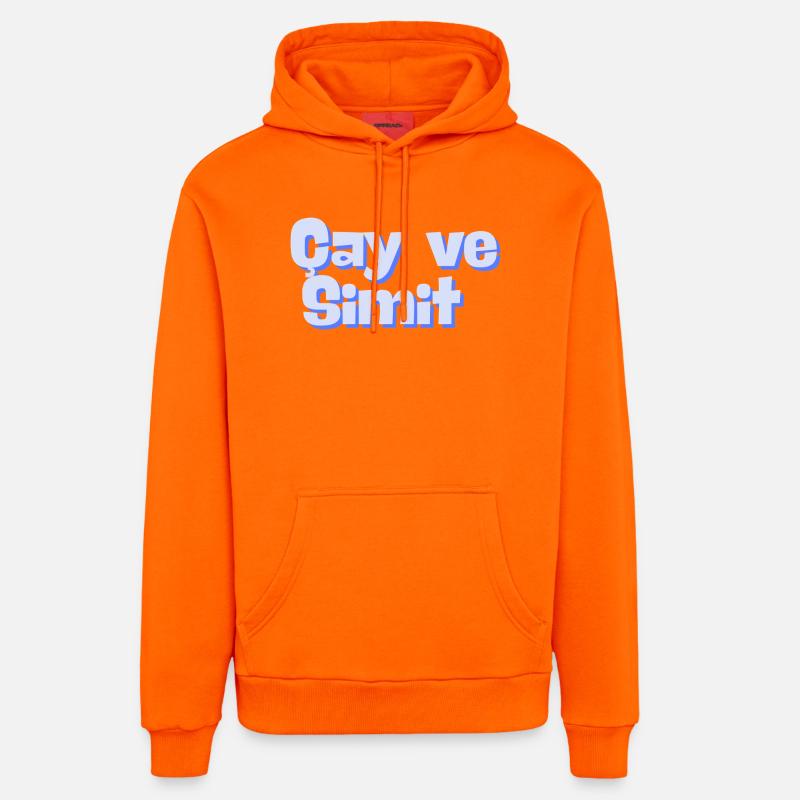 Cay et Simit - Sweat à capuche bio décontracté fabriqué en UE - SUNSET ORANGE