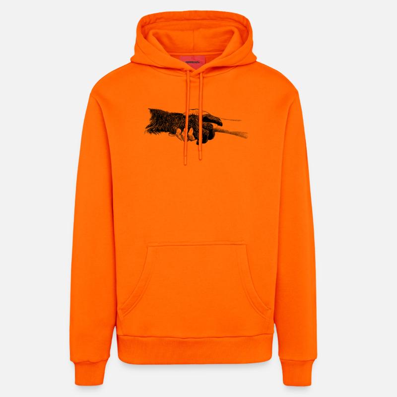 Mains - Sweat à capuche bio décontracté fabriqué en UE - SUNSET ORANGE