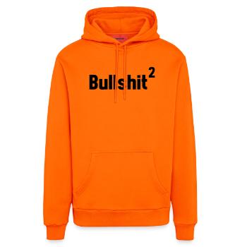 Bullshit im Quadrat - Organic Relaxed Hoodie Made in EU - SUNSET ORANGE - Vorne