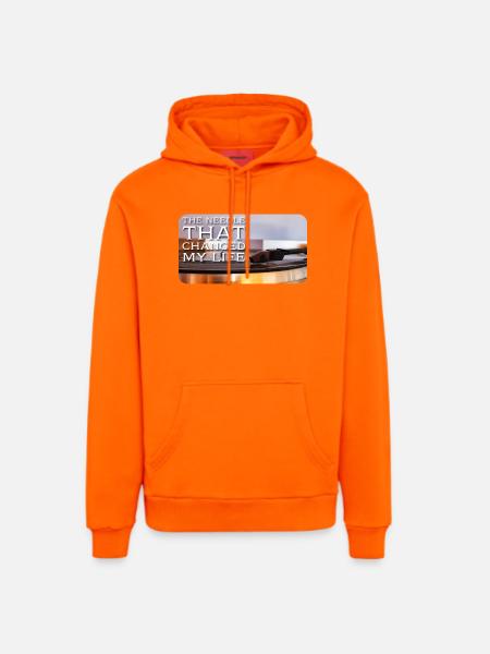 The needle that changed my life - Organic Relaxed Hoodie Made in EU - SUNSET ORANGE