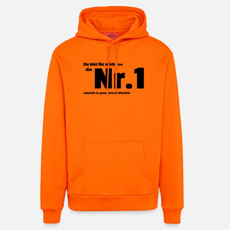 Numéro un - Sweat à capuche bio décontracté fabriqué en UE - SUNSET ORANGE