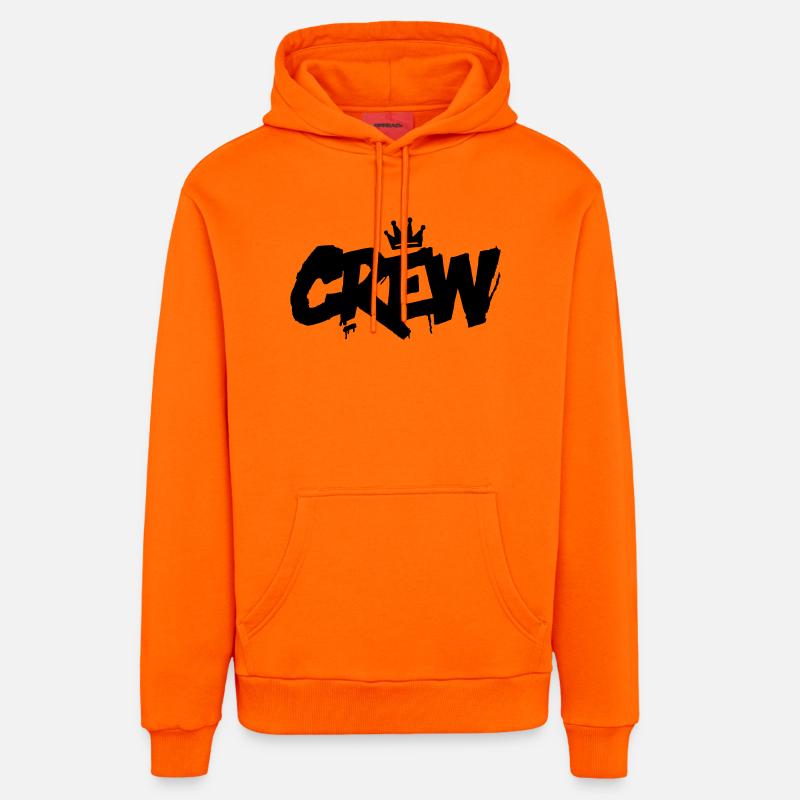 Lettrage de l’équipage - Sweat à capuche bio décontracté fabriqué en UE - SUNSET ORANGE