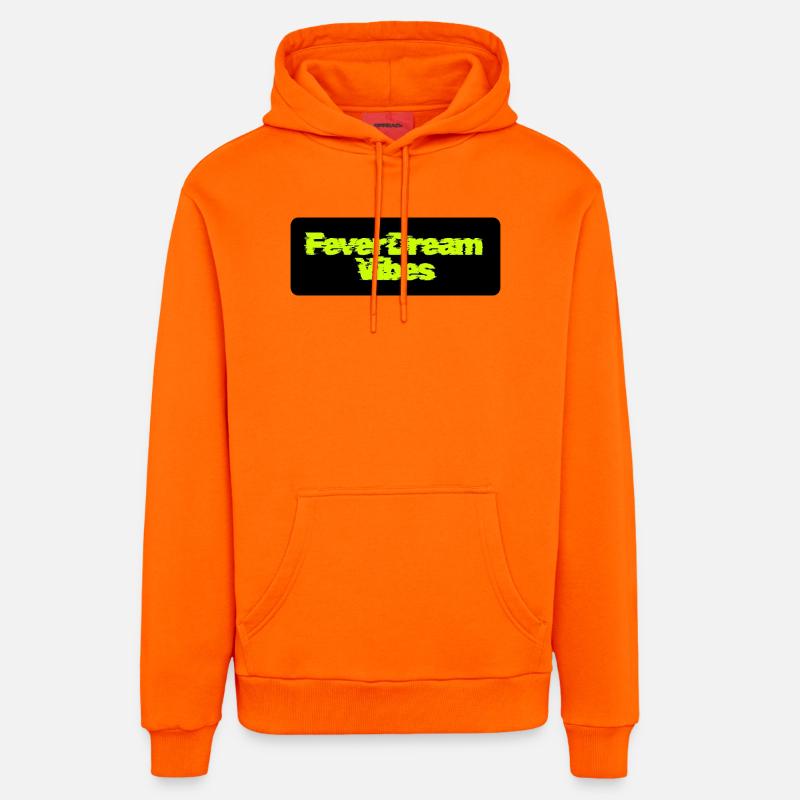 Fever Dream Vibes : Lettrage néon - Sweat à capuche bio décontracté fabriqué en UE - SUNSET ORANGE