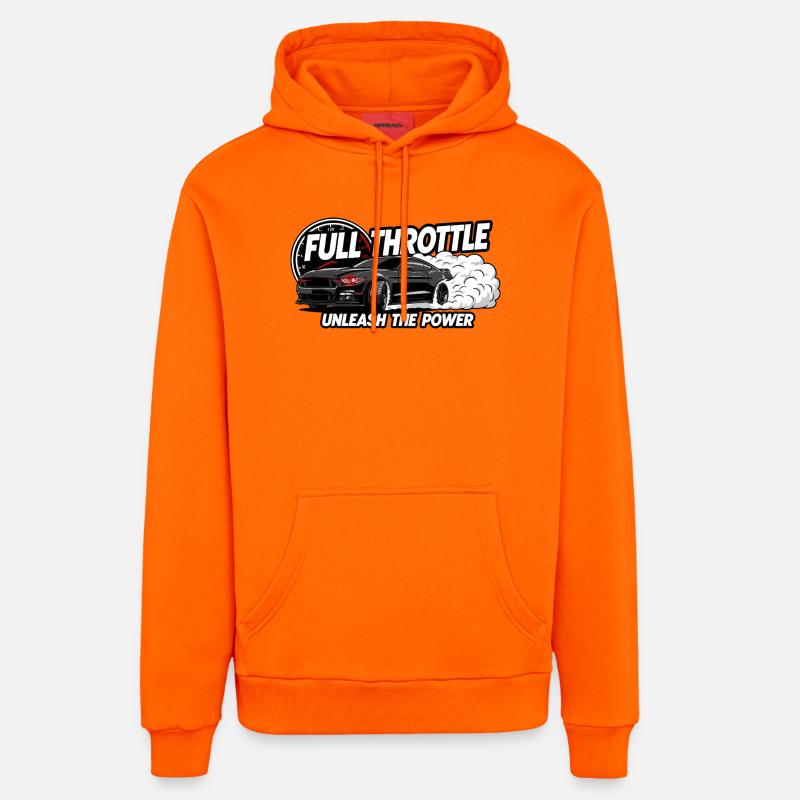 Plein gaz : Libérez la puissance - Sweat à capuche bio décontracté fabriqué en UE - SUNSET ORANGE
