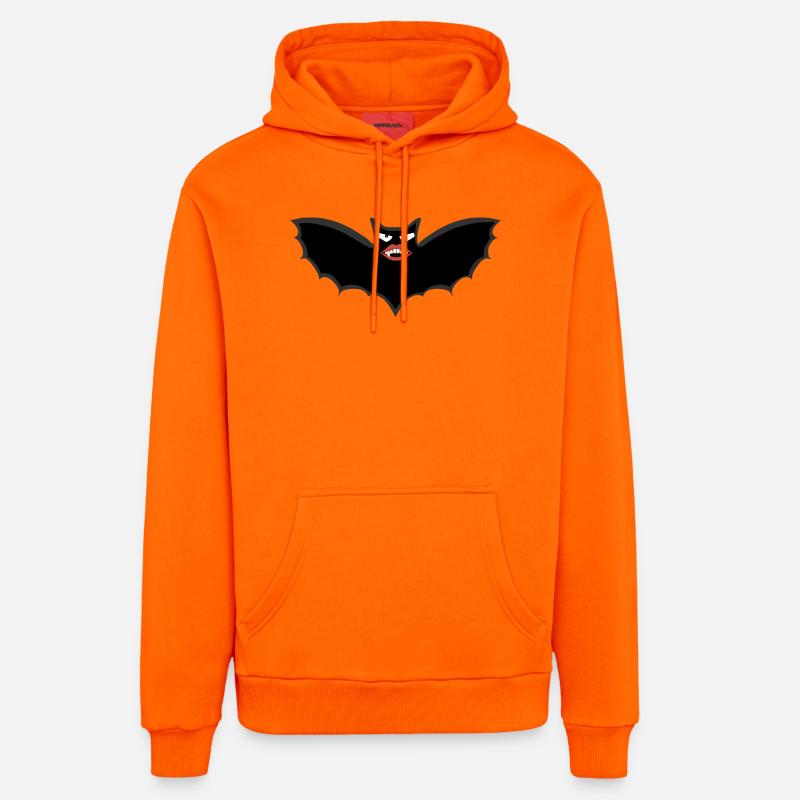 Gothic Vampire bat with huge lips - Organic Relaxed Hoodie Made in EU - SUNSET ORANGE
