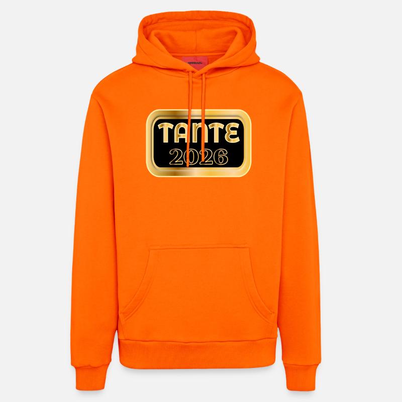 ANNONCE DU BÉBÉ D’AOÛT 2026 - Sweat à capuche bio décontracté fabriqué en UE - SUNSET ORANGE