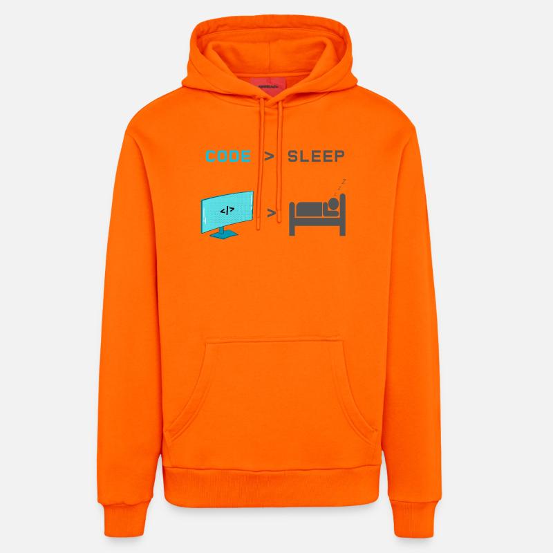 Code vs Sleep: Coder im Schlafmodus - Organic Relaxed Hoodie Made in EU - SUNSET ORANGE