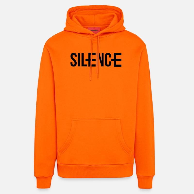 Le silence mais pas l’immobilité - Sweat à capuche bio décontracté fabriqué en UE - SUNSET ORANGE