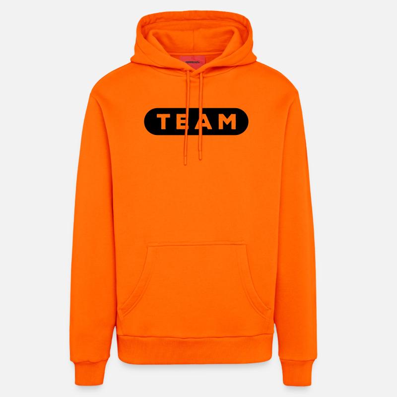 team_01 - Sweat à capuche bio décontracté fabriqué en UE - SUNSET ORANGE