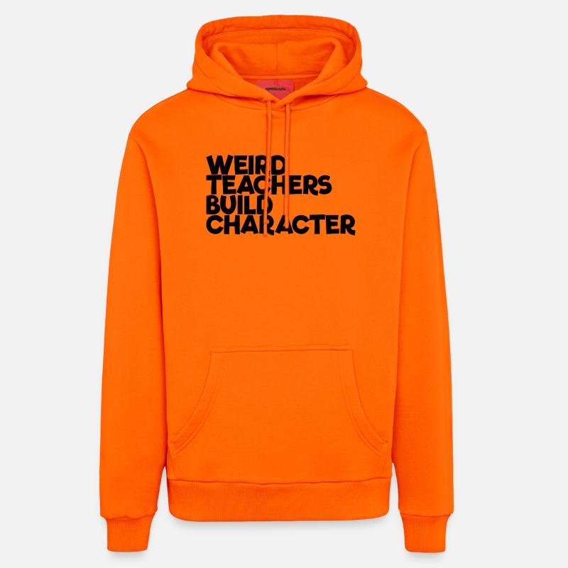 D’étranges enseignants forment le personnage - Sweat à capuche bio décontracté fabriqué en UE - SUNSET ORANGE